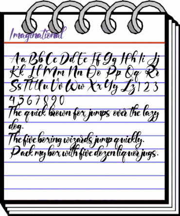 Imaginational Regular animated font preview