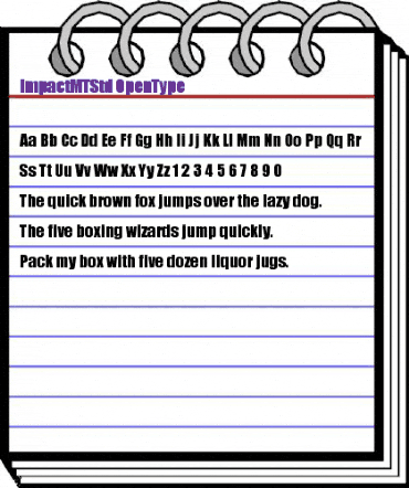 Impact MT Std Regular animated font preview