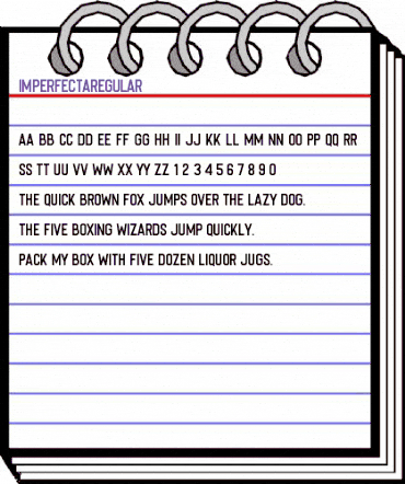 Imperfecta Regular Regular animated font preview Imperfecta Regular Regular animated font preview