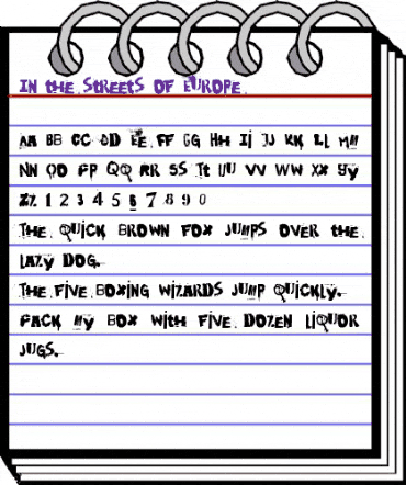 In the streets of Europe Regular animated font preview In the streets of Europe Regular animated font preview