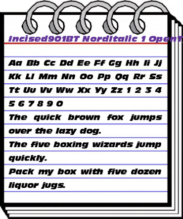 Incised 901 Nord Italic animated font preview Incised 901 Nord Italic animated font preview