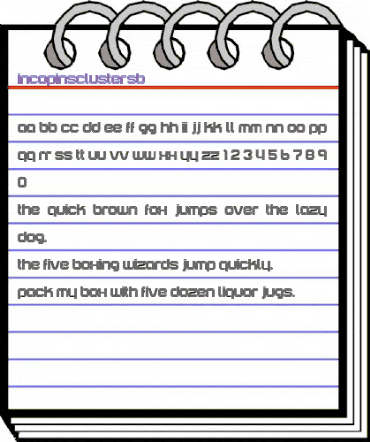 Incopins Clusters B Regular animated font preview