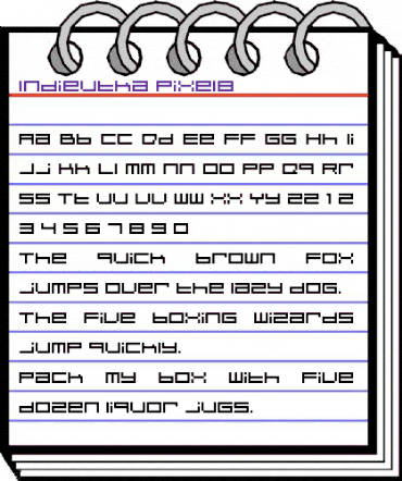 Indieutka Pixel8 Regular animated font preview