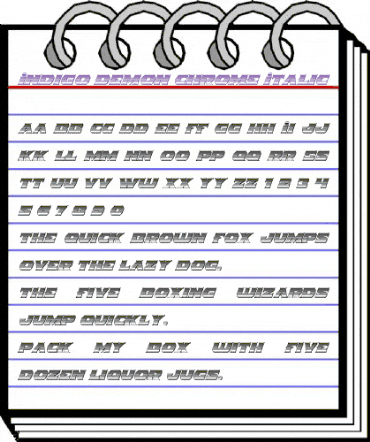 Indigo Demon Chrome Italic Italic animated font preview Indigo Demon Chrome Italic Italic animated font preview