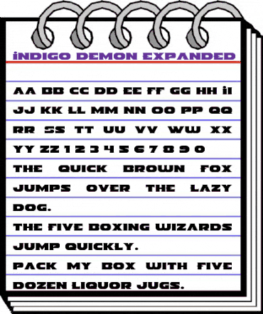 Indigo Demon Expanded Expanded animated font preview Indigo Demon Expanded Expanded animated font preview