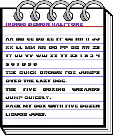 Indigo Demon Halftone Regular animated font preview Indigo Demon Halftone Regular animated font preview