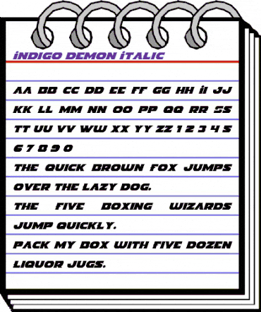 Indigo Demon Italic Italic animated font preview Indigo Demon Italic Italic animated font preview