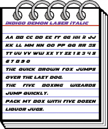 Indigo Demon Laser Italic Italic animated font preview Indigo Demon Laser Italic Italic animated font preview