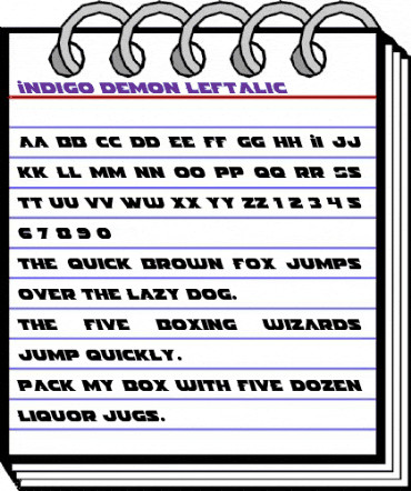 Indigo Demon Leftalic Italic animated font preview Indigo Demon Leftalic Italic animated font preview