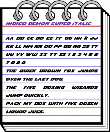Indigo Demon Super-Italic Italic animated font preview Indigo Demon Super-Italic Italic animated font preview