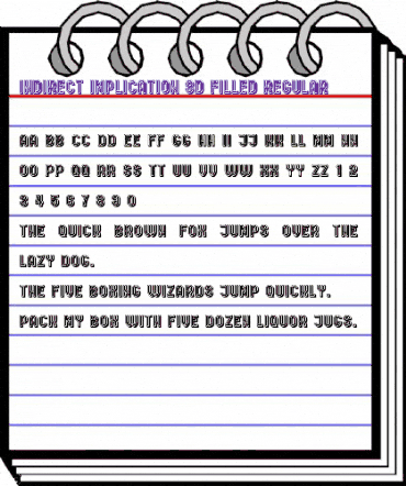 Indirect Implication 3D Filled Regular animated font preview Indirect Implication 3D Filled Regular animated font preview