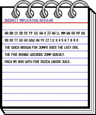 Indirect Implication Regular animated font preview Indirect Implication Regular animated font preview