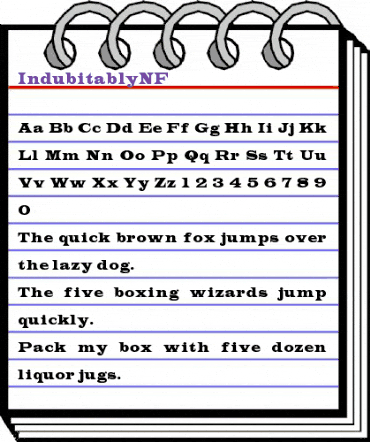 Indubitably NF Regular animated font preview