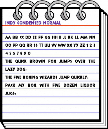Indy-Condensed Normal animated font preview