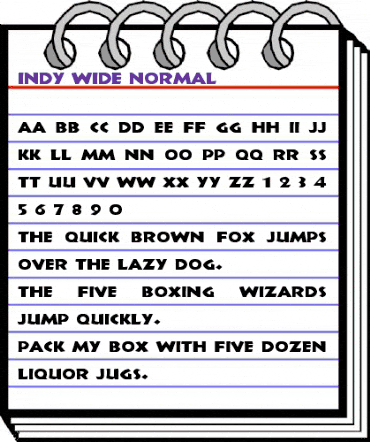 Indy Wide Normal animated font preview