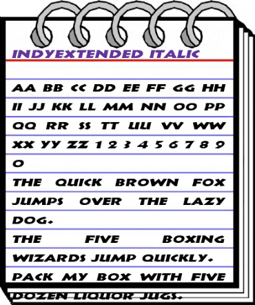 IndyExtended Italic animated font preview IndyExtended Italic animated font preview