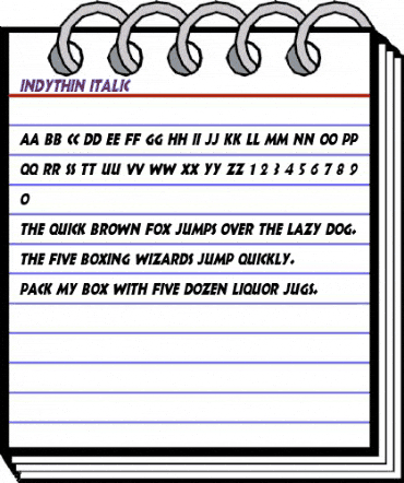 IndyThin Italic animated font preview IndyThin Italic animated font preview