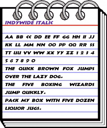IndyWide Italic animated font preview IndyWide Italic animated font preview