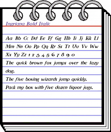 Ingriana Bold Italic animated font preview Ingriana Bold Italic animated font preview