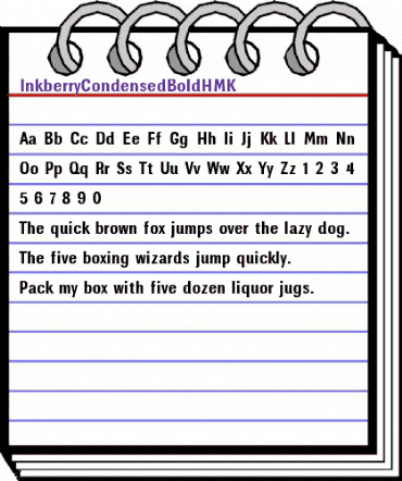 InkberryCondensedBoldHMK Regular animated font preview
