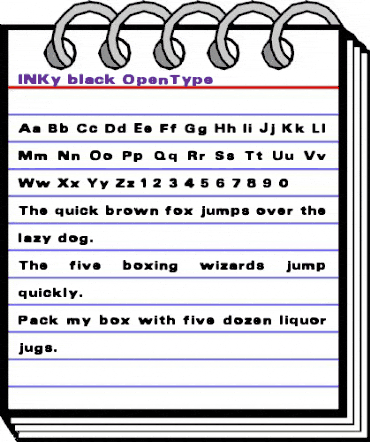 INKy black animated font preview