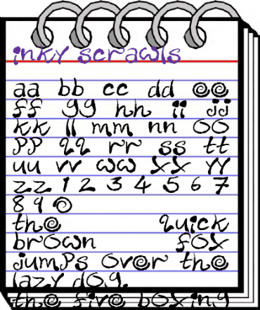 Inky Scrawls Regular animated font preview Inky Scrawls Regular animated font preview