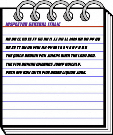 Inspector General Italic Regular animated font preview