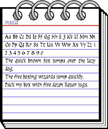 Insula Regular animated font preview