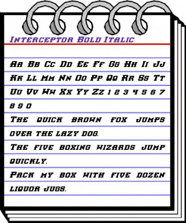 Interceptor Bold Italic animated font preview Interceptor Bold Italic animated font preview