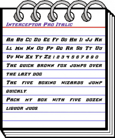 Interceptor Pro Italic Pro Italic animated font preview Interceptor Pro Italic Pro Italic animated font preview