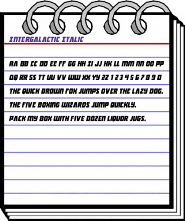 Intergalactic Italic Italic animated font preview Intergalactic Italic Italic animated font preview