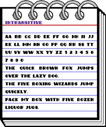 Intransitive Regular animated font preview Intransitive Regular animated font preview