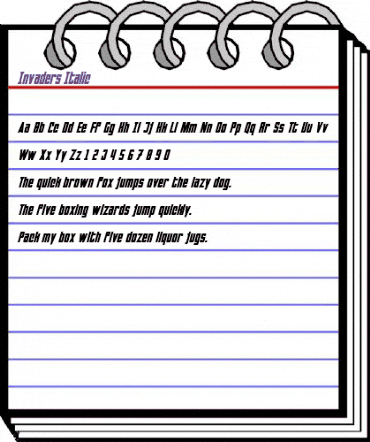 Invaders Italic animated font preview Invaders Italic animated font preview