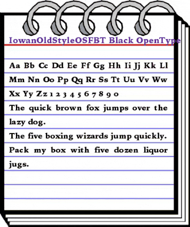 Bitstream Iowan Old Style Black OSF animated font preview