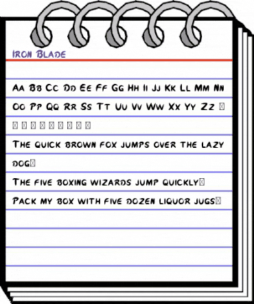 Iron Blade Regular animated font preview
