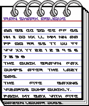 Iron Shark Oblique Regular animated font preview Iron Shark Oblique Regular animated font preview