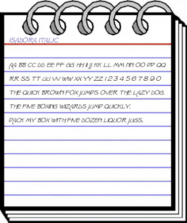 Isadora Italic Italic animated font preview