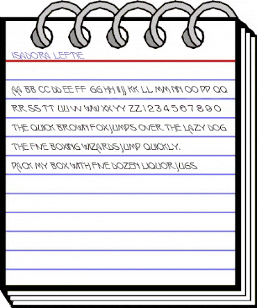 Isadora Leftie Regular animated font preview