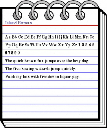 Island Roman Regular animated font preview