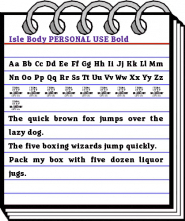 Isle Body PERSONAL USE Bold animated font preview