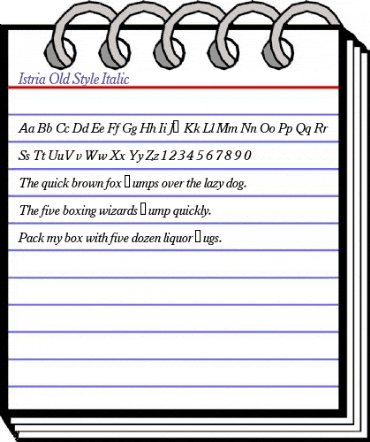 Istria-Old-Style Italic animated font preview