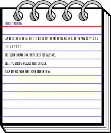 ItaliaComDMed Regular animated font preview