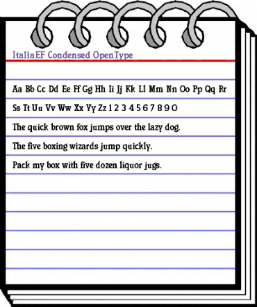 ItaliaEF-Condensed Regular animated font preview