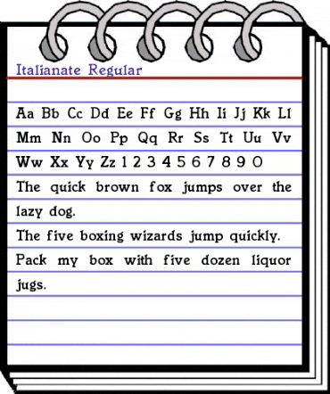 Italianate Regular animated font preview Italianate Regular animated font preview
