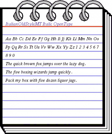 Italian Old Style MT Italic animated font preview Italian Old Style MT Italic animated font preview