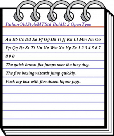 Italian Old Style MT Std Bold Italic animated font preview Italian Old Style MT Std Bold Italic animated font preview