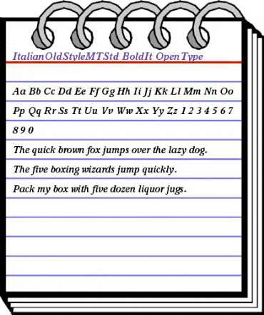 Italian Old Style MT Std Bold Italic animated font preview Italian Old Style MT Std Bold Italic animated font preview