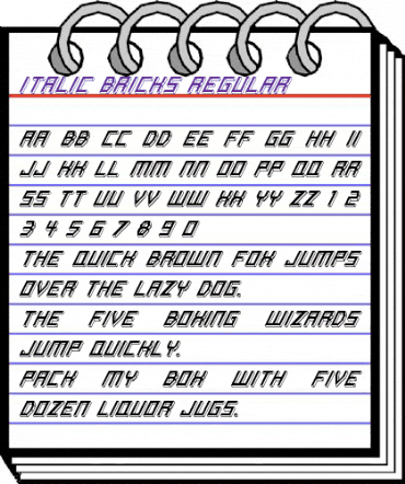 Italic Bricks Regular animated font preview