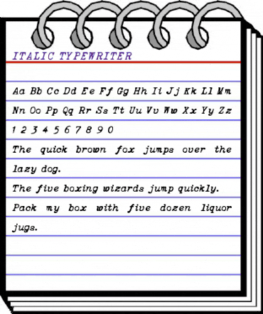 ITALIC TYPEWRITER Regular animated font preview ITALIC TYPEWRITER Regular animated font preview