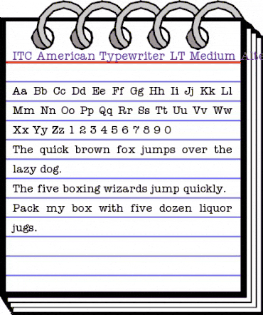 AmericanTypewriter LT MediumA Regular animated font preview